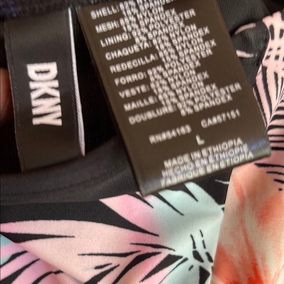 DKNY Black and Pink One Piece Swimsuit with Halter Neck - Picture 2 of 8